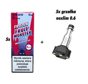 ZESTAW 5x GRZAŁKA NEXLIM + 5x SALT MVL FROZEN MIXED BERRY ICE