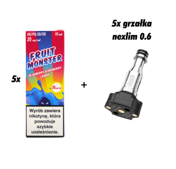 ZESTAW 5x GRZAŁKA NEXLIM + 5x SALT MVL FRUIT BLUEB RASPB LEMON
