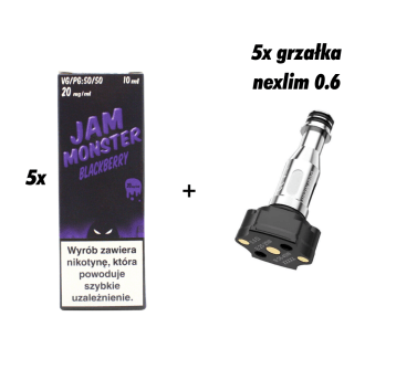 ZESTAW 5x GRZAŁKA NEXLIM + 5x SALT MVL JAM BLACKBERRY