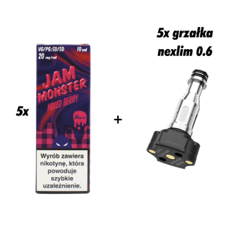 ZESTAW 5x GRZAŁKA NEXLIM + 5x SALT MVL JAM MIXED BERRY