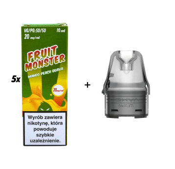 ZESTAW WKŁAD NEXLIM + 5x SALT MVL FRUIT MANGO PEACH GUAVA