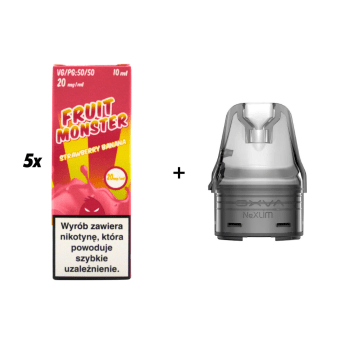 ZESTAW WKŁAD NEXLIM + 5x SALT MVL FRUIT STRAWB BANANA