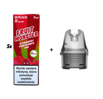 ZESTAW WKŁAD NEXLIM + 5x SALT MVL FRUIT STRAWB POMEG KIWI