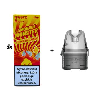 ZESTAW WKŁAD NEXLIM + 5x SALT MVL LEMONADE STRAWBERRY