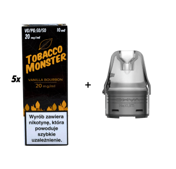 ZESTAW WKŁAD NEXLIM + 5x SALT MVL TOBACCO VANILLA BOURBON
