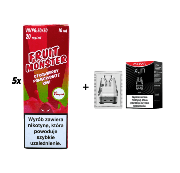ZESTAW WKŁAD XLIM + 5x SALT MVL FRUIT STRAWB POMEG KIWI