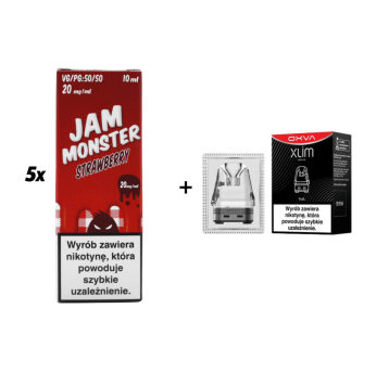 ZESTAW WKŁAD XLIM + 5x SALT MVL JAM STRAWBERRY