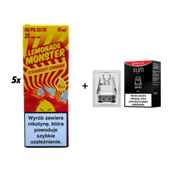 ZESTAW WKŁAD XLIM + 5x SALT MVL LEMONADE STRAWBERRY