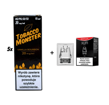 ZESTAW WKŁAD XLIM + 5x SALT MVL TOBACCO VANILLA BOURBON